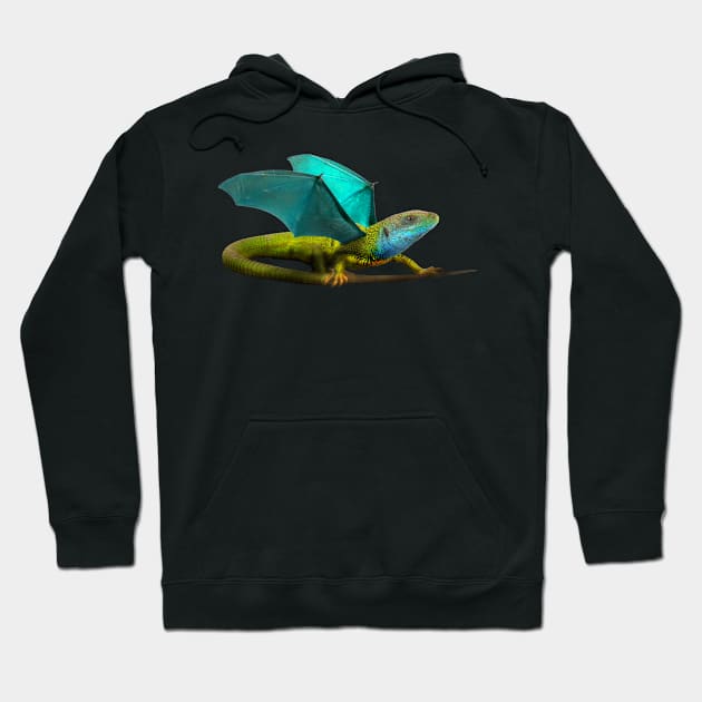 Aqua Dragon Hoodie by Elizabeths-Arts